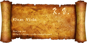 Khun Vida névjegykártya